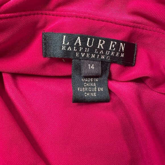 Lauren Ralph Lauren Evening One Shoulder Ruched Dress Women Bodycon Slit Party - Picture 3 of 16